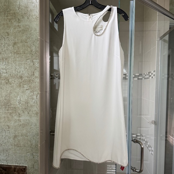 SACHIN & BABI Hailey Bead-embellished Minidress-Off White-size 10-NWT - Picture 1 of 8